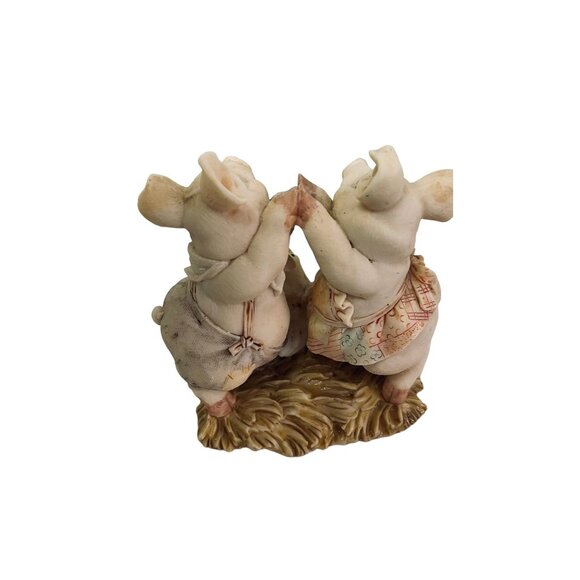 Vintage Westland 1995 Pig Figurine Two Little Pigs Mr and Mrs Pig 4' x 3 1/2" - Picture 6 of 10